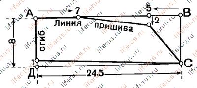 Чертеж выкройки воротника для блузки с открытым воротом