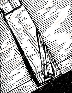 Обработка вставных складок