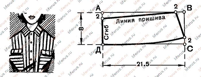 Пришивной воротник и чертеж его выкройки