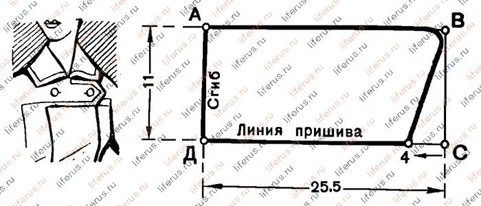 Пришивной воротник и чертеж его выкройки